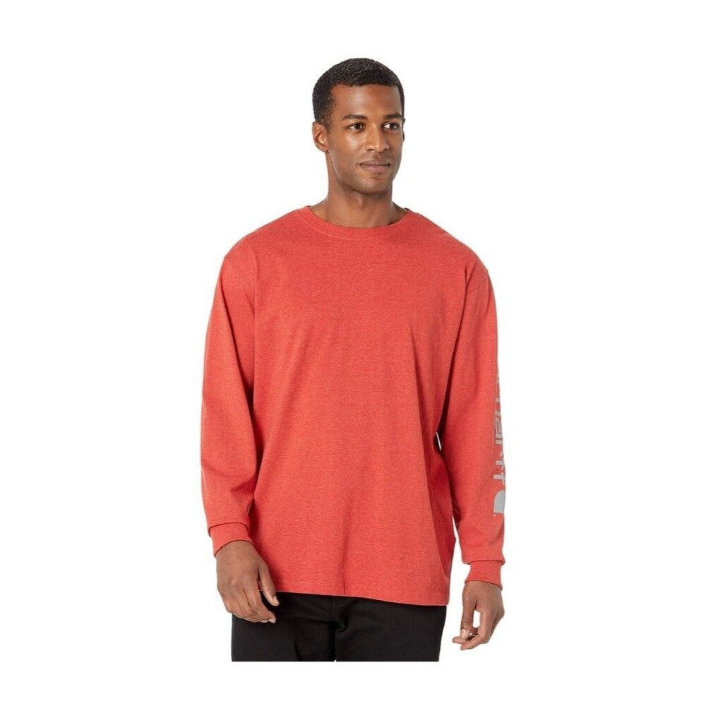 Carhartt Men's Loose Fit Heavyweight Long Logo Sleeve Graphic T-Shirt Large - Picture 3 of 8